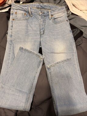Light Wash Men’s Straight Leg Jeans - Light Blue